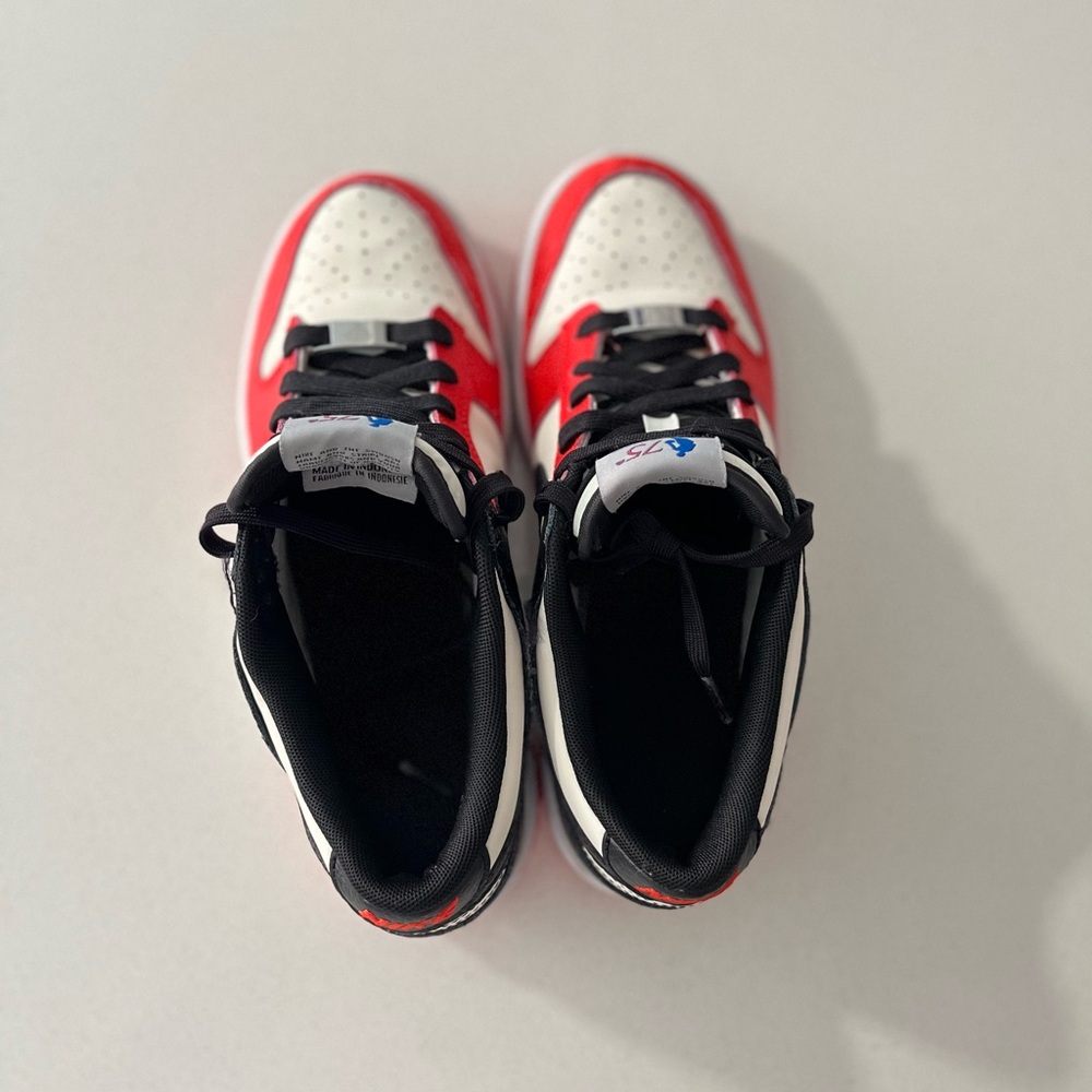 Nike Dunk 75th Anniversary Red / White Shoe Chicago 6 youth - Picture 3 of 9